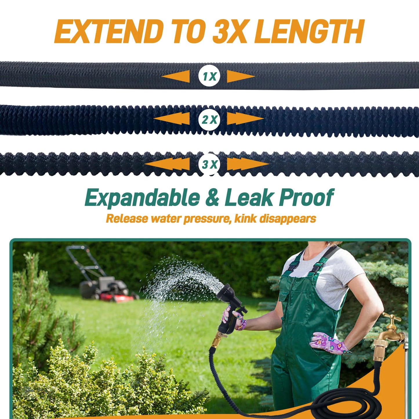 Expandable Garden Hose With Nozzle