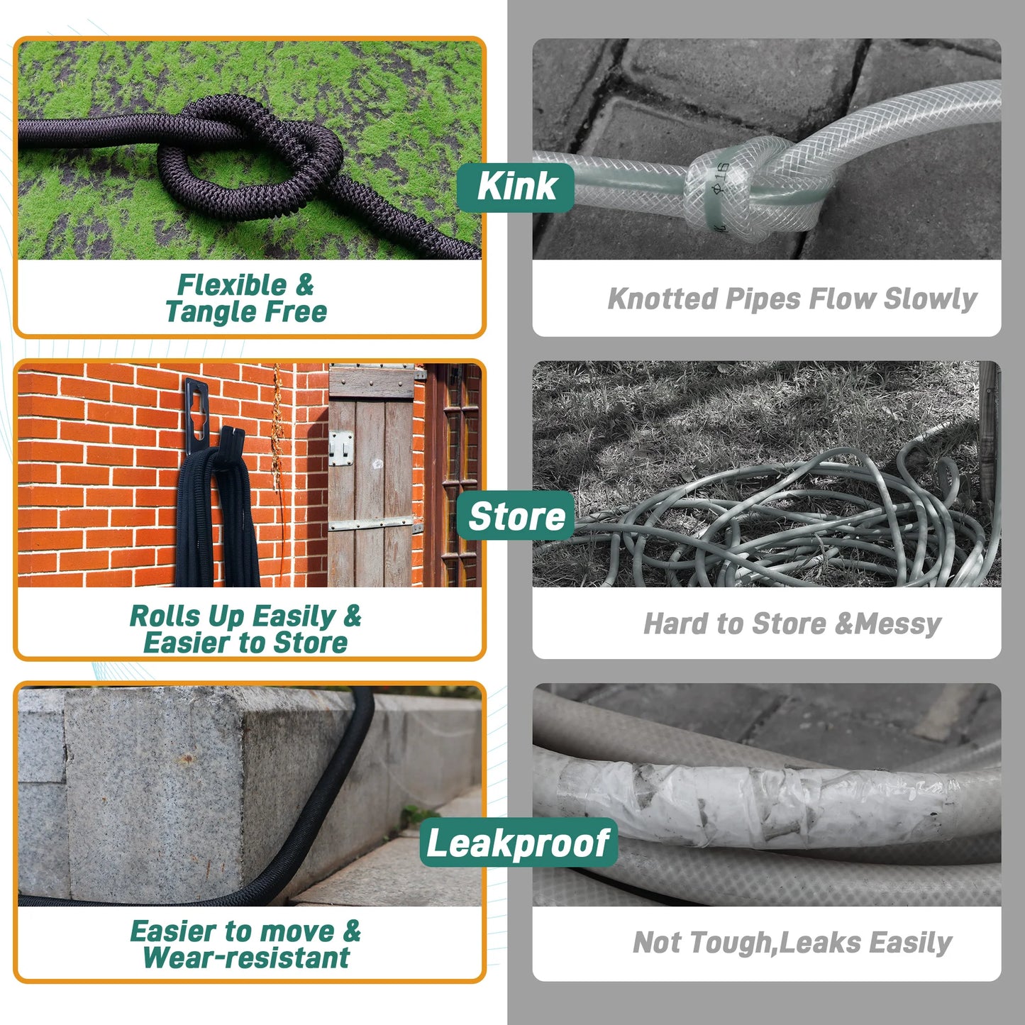 Expandable Garden Hose With Nozzle