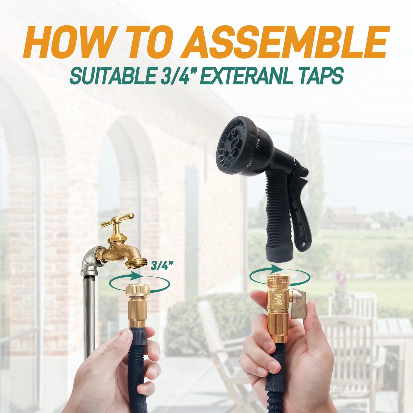 Expandable Garden Hose With Nozzle
