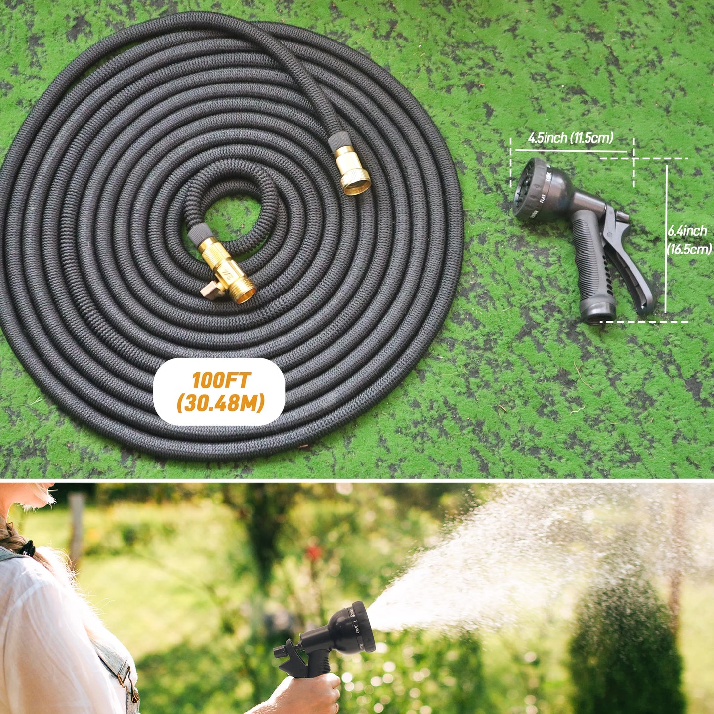 Expandable Garden Hose With Nozzle