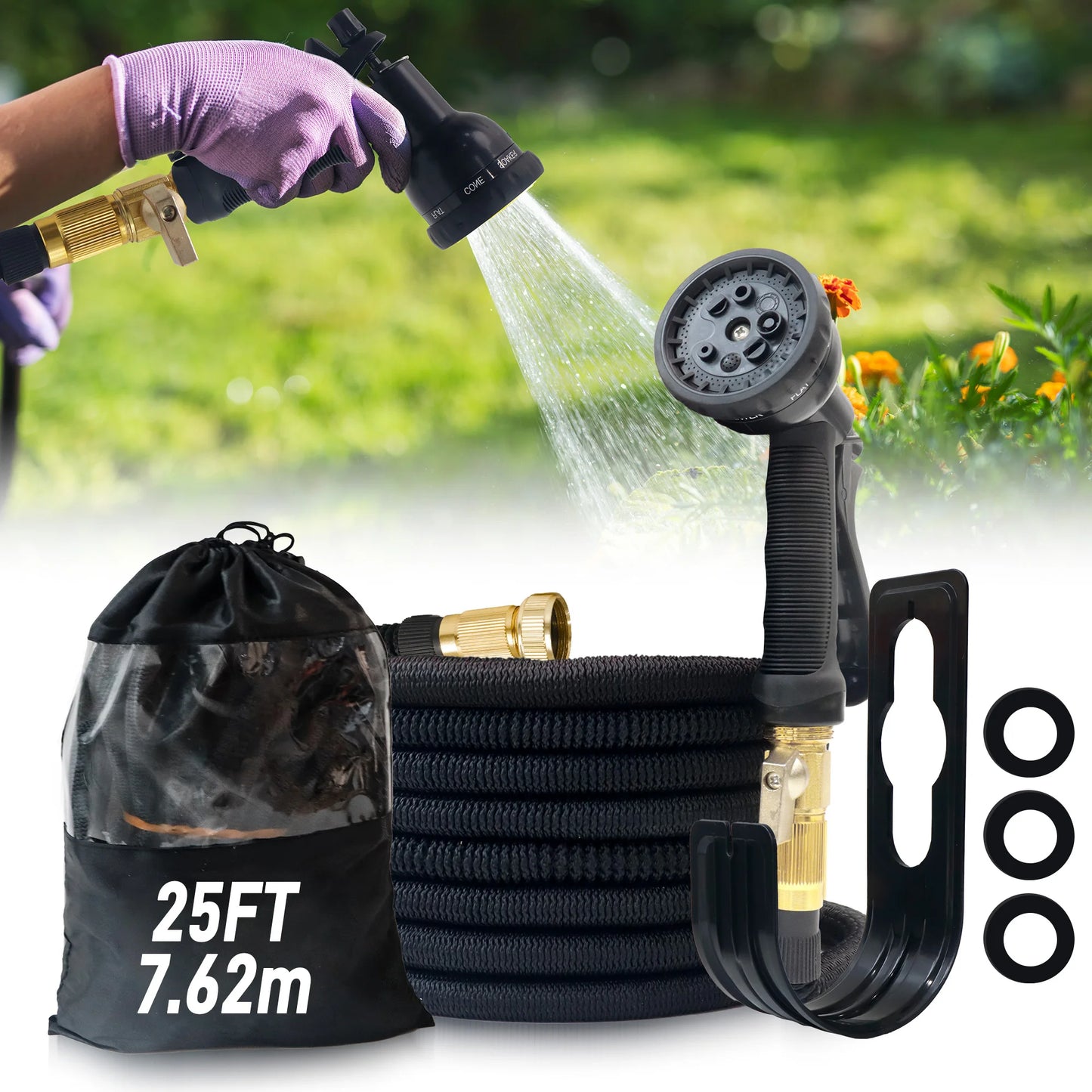 Expandable Garden Hose With Nozzle