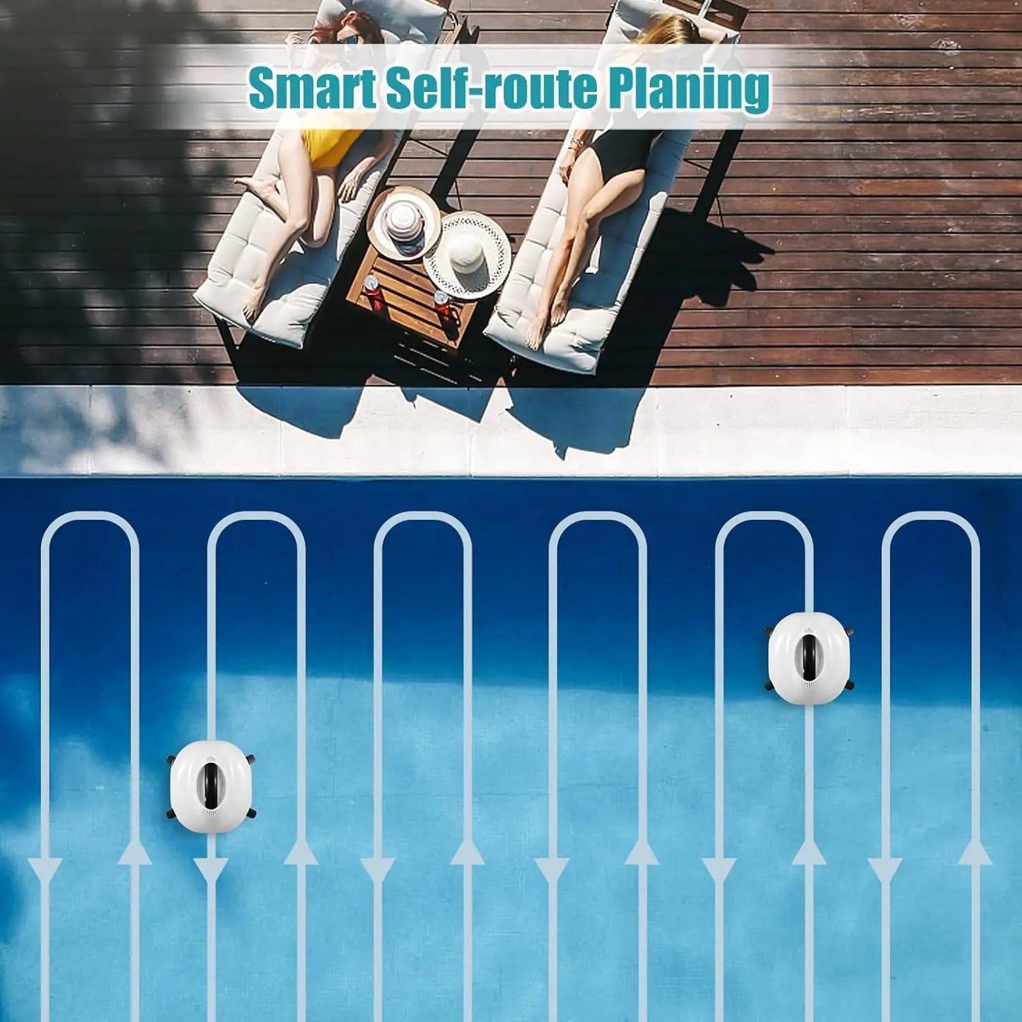 Cordless Pool Cleaner with 120 Mins Runtime, Auto-Parking, 2.5h Fast Charging