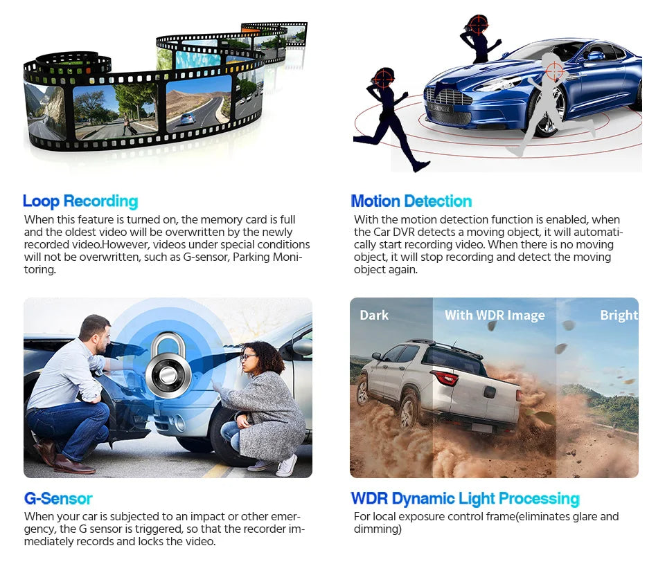 4K Dash Cam Car WIFI GPS 4K Front And 1080P Rear