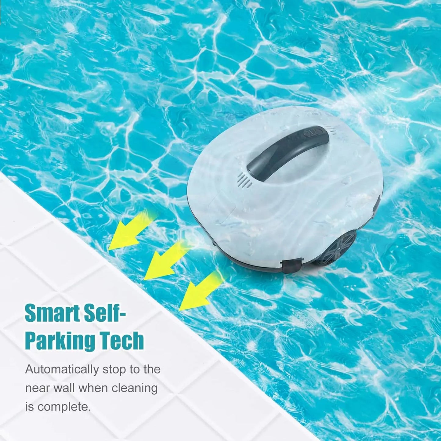 Cordless Pool Cleaner with 120 Mins Runtime, Auto-Parking, 2.5h Fast Charging