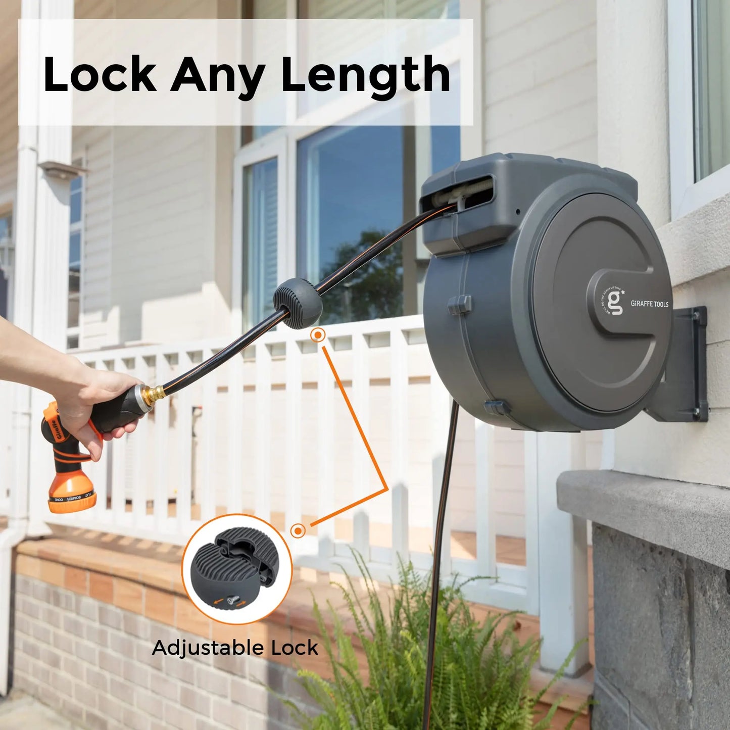 Retractable Garden Hose Reel 1/2" x 100 ft