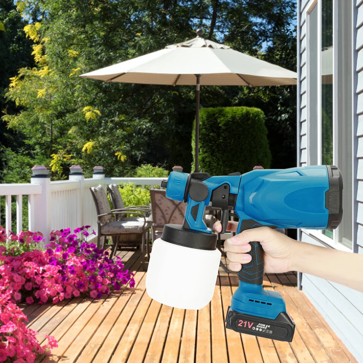 High-pressure Cordless Paint Sprayer with 2 Batteries