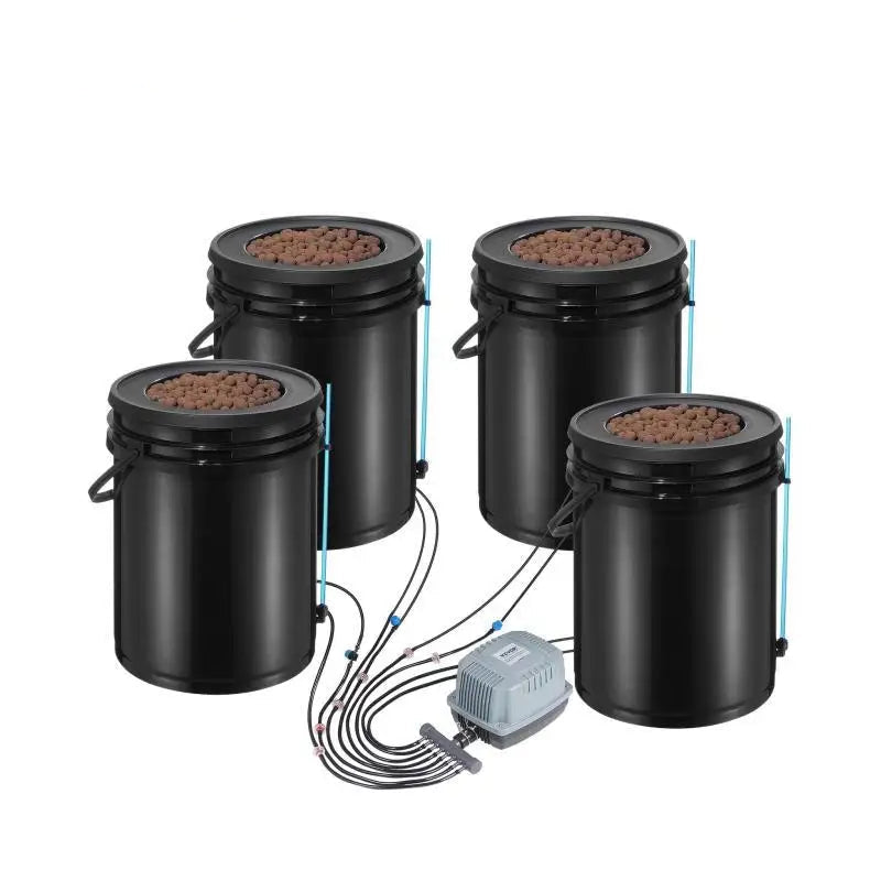 Hydroponic Growing System with Top Drip Kit Deep Water Culture 5-Gallon Buckets with Air Pump