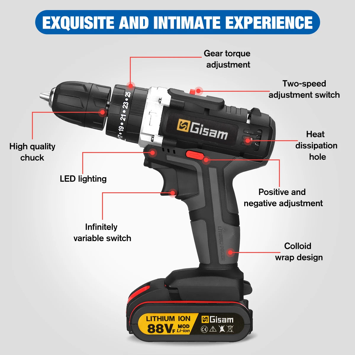 21V Cordless Impact Drill Electric
