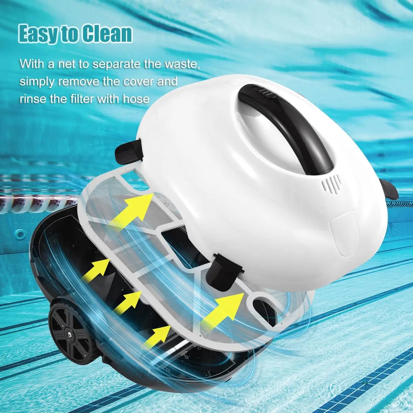 Cordless Pool Cleaner with 120 Mins Runtime, Auto-Parking, 2.5h Fast Charging