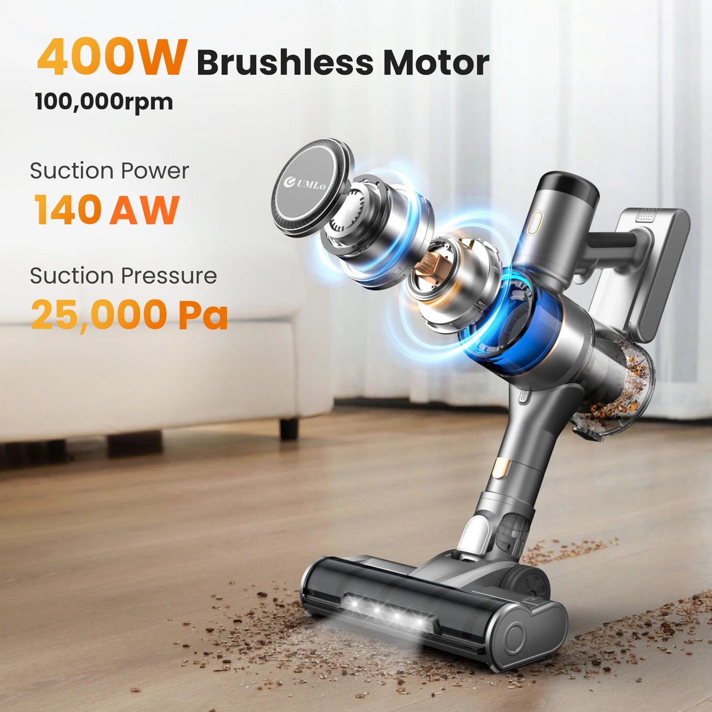 9 IN 1 Cordless Vacuum Cleaner 400w