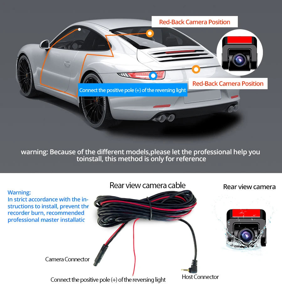 4K Dash Cam Car WIFI GPS 4K Front And 1080P Rear