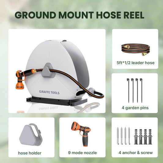 Retractable Hose Reel 1/2 Inch x 82FT