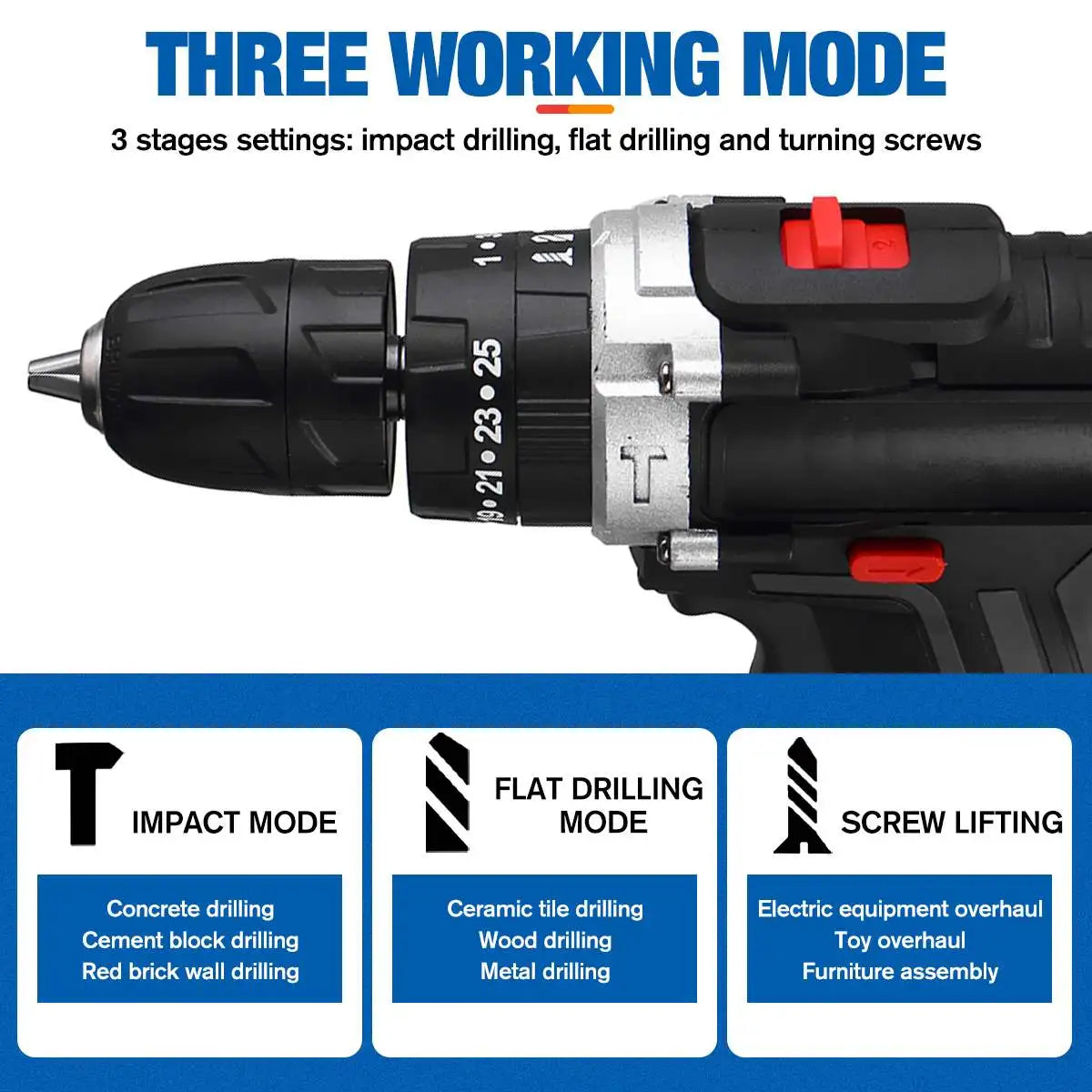 21V Cordless Impact Drill Electric