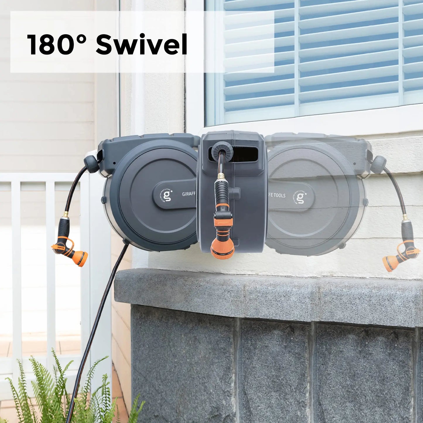 Retractable Garden Hose Reel 1/2" x 100 ft