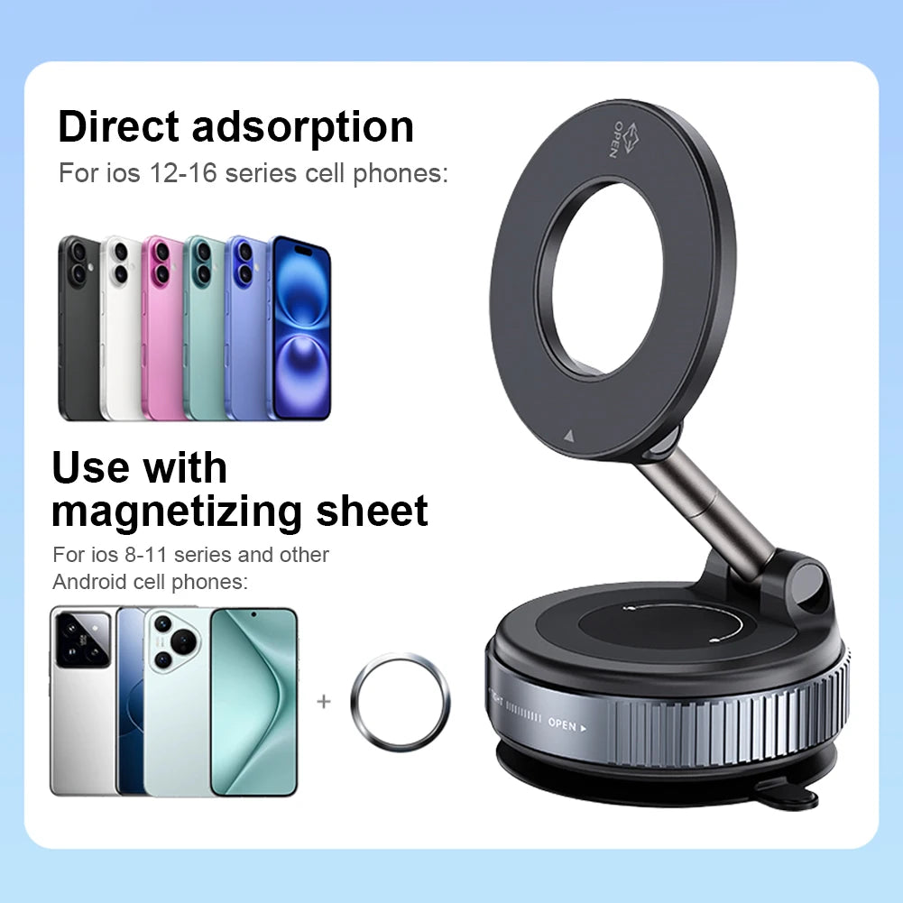 Magnetic Vacuum Adsorption Car Phone Mount 360°