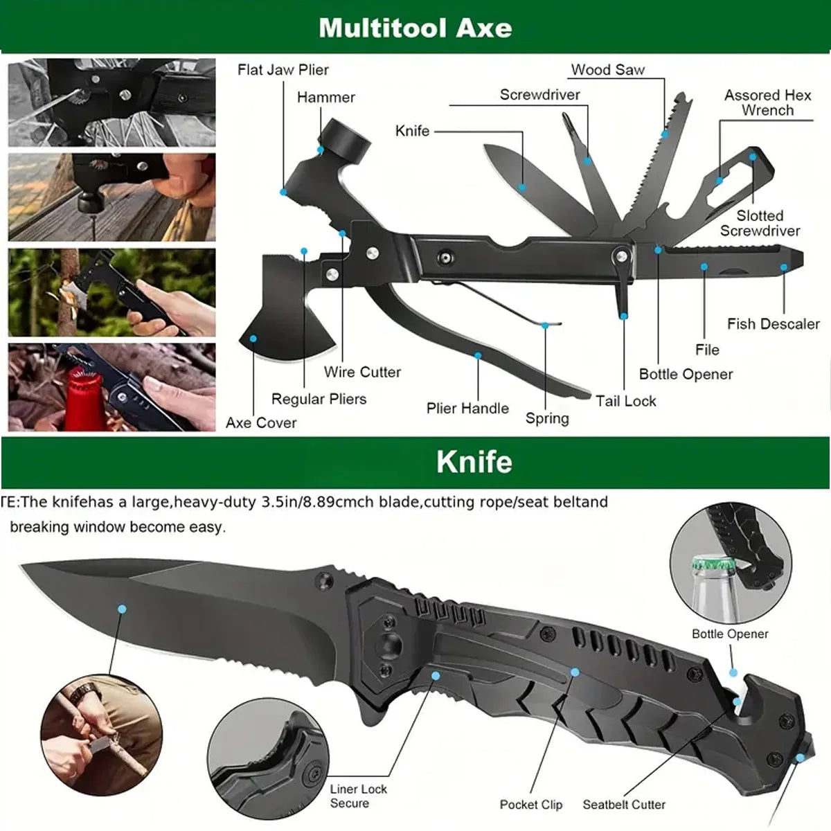 Survival Multi-Tool Shovel Kit