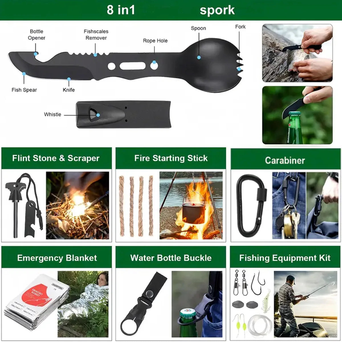 Survival Multi-Tool Shovel Kit
