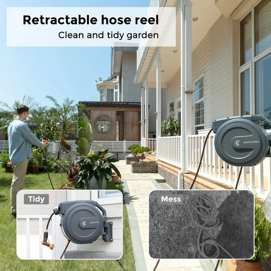 Retractable Garden Hose Reel 1/2" x 100 ft