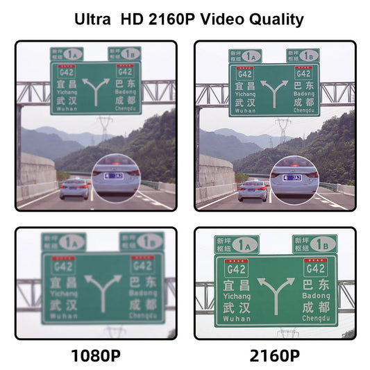 4K Dash Cam Car  WIFI GPS 4K Front And 1080P Rear